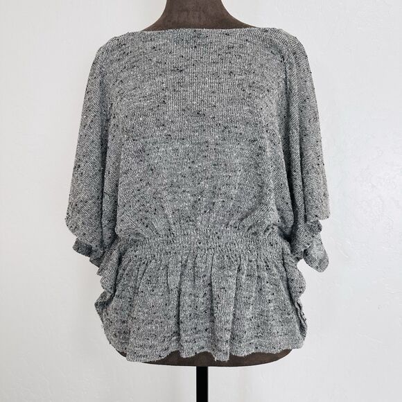 Womens Peplum Sweater Size M Textured Knit Fitted Oversized Vanilla Soft Girl - Picture 1 of 10
